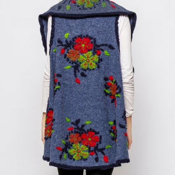 Incredible Embroidery Shawl Collar Vest ♥ Italy - Picture 3 of 8